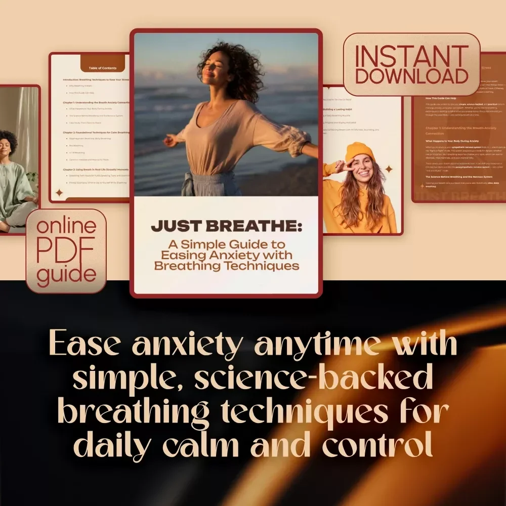 Just Breathe: A Simple Guide to Easing Anxiety with Breathing Techniques | Calm Breathing Guide | Breathing Techniques for Anxiety | Digital Download PDF