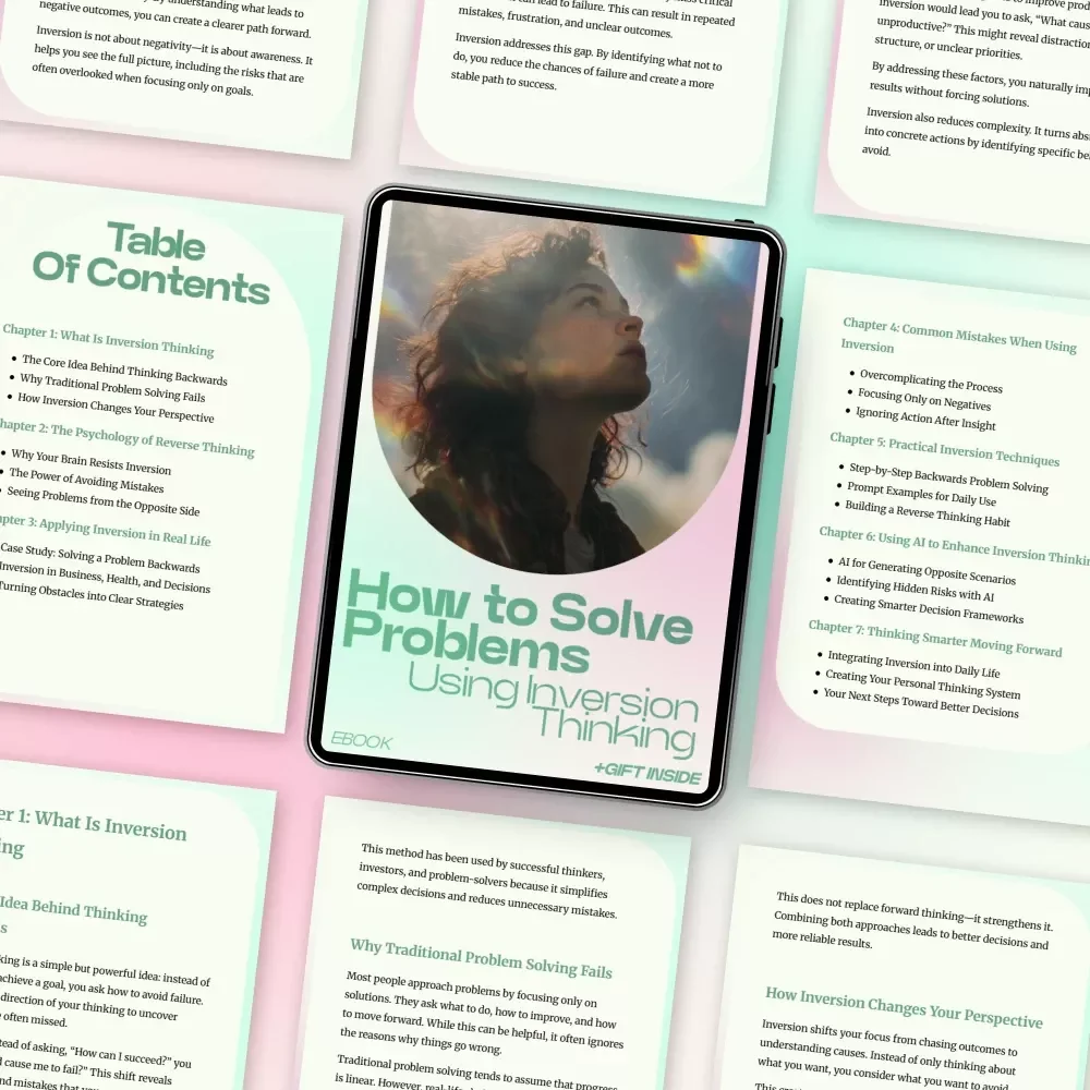 How to Solve Problems Using Inversion Thinking | How to Solve Problems Backwards with Inversion Thinking eBook | Reverse Thinking Guide for Better Decisions & Smarter Strategies