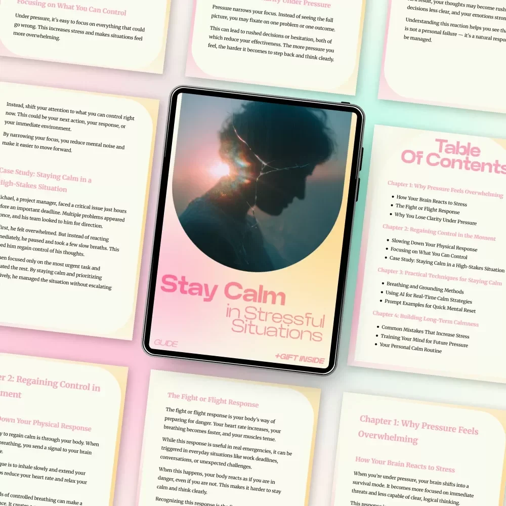 Stay Calm in Stressful Situations – Guide on How to Stay Calm Under Pressure, Mindset & Stress Management eBook, Instant Digital Download