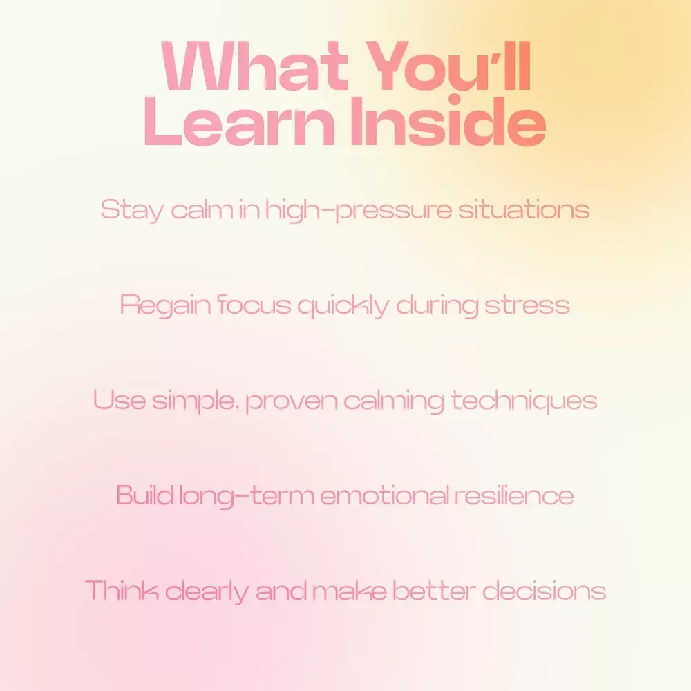 Stay Calm in Stressful Situations – Guide on How to Stay Calm Under Pressure, Mindset & Stress Management eBook, Instant Digital Download