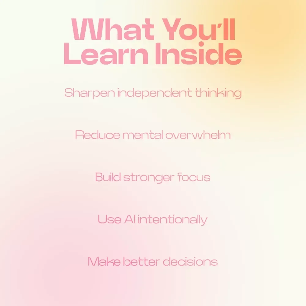 Keep Your Mind in the AI Age – A Practical Guide on how to maintain your own mind in an ai world | Digital Download for Focus, Critical Thinking & Independent Thinking Skills
