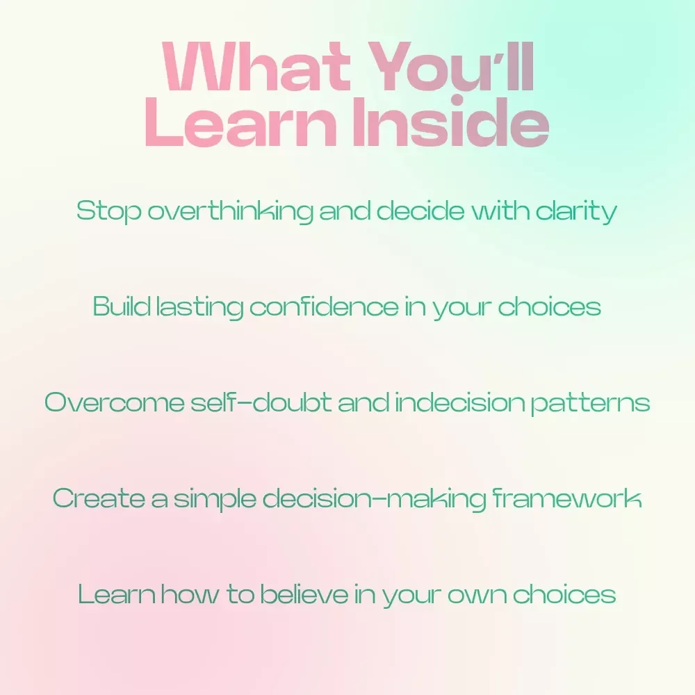 Trust Your Decisions Own Your Path | eBook Guide on how to believe in your own choices, Build Self-Trust & Stop Overthinking