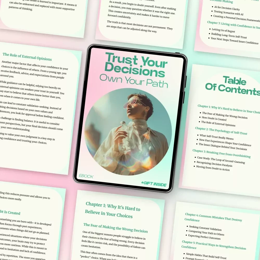 Trust Your Decisions Own Your Path | eBook Guide on how to believe in your own choices, Build Self-Trust & Stop Overthinking