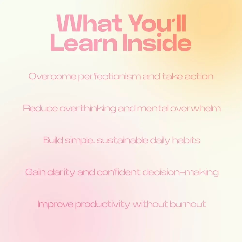 Let Go of Perfect and Make Real Progress – A Practical Guide on how to control perfectionism, Stop Overthinking, Build Better Habits, and Take Consistent Action