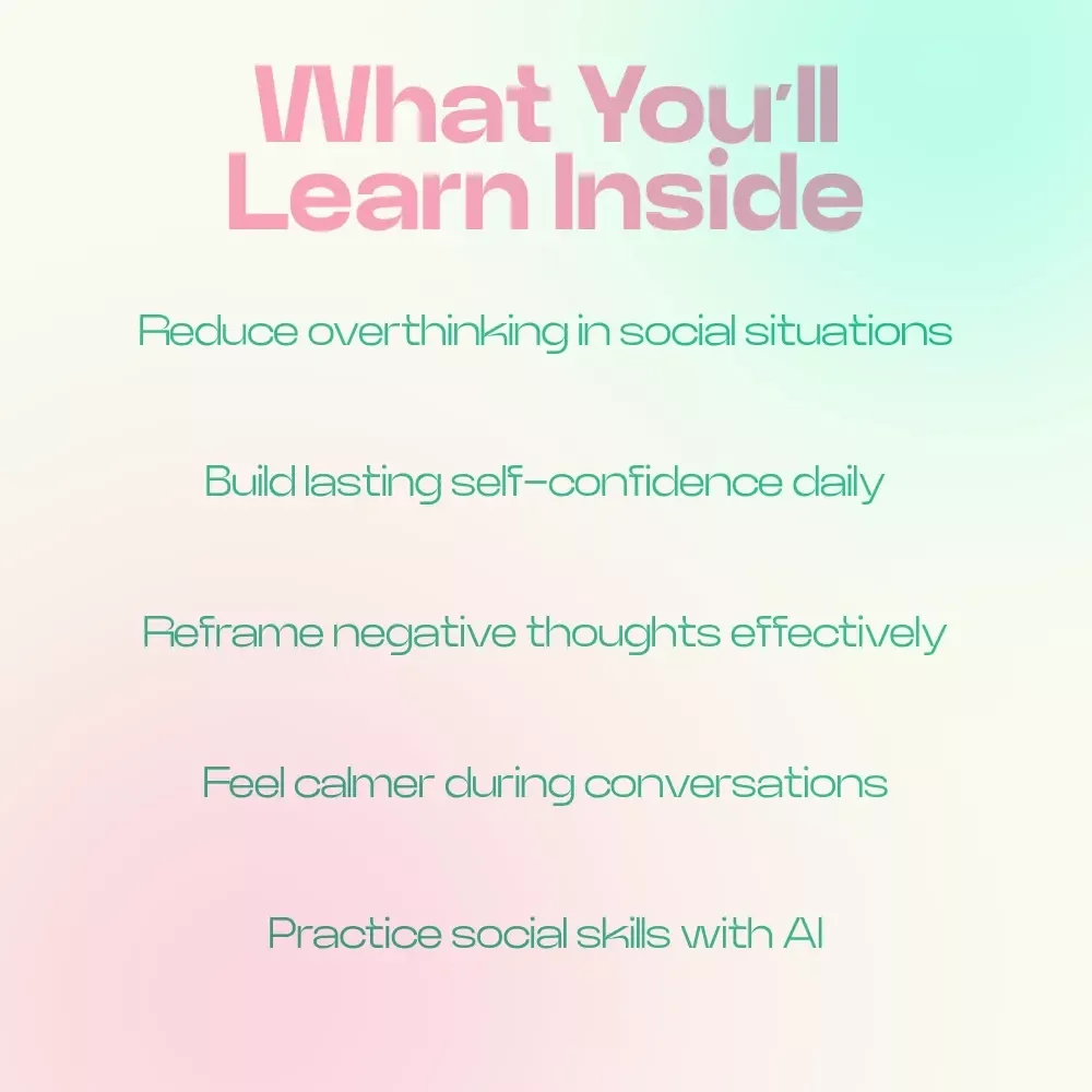 From Overthinking to Confidence in Social Moments – A Practical eBook Guide to Social Anxiety and Inner Dialogue, Build Confidence, Rewire Negative Thoughts, Self-Help Digital Download