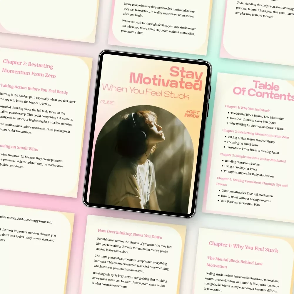 Stay Motivated When You Feel Stuck Guide – Practical Steps, Systems & AI Prompts for How to Stay Motivated When You Feel Stuck