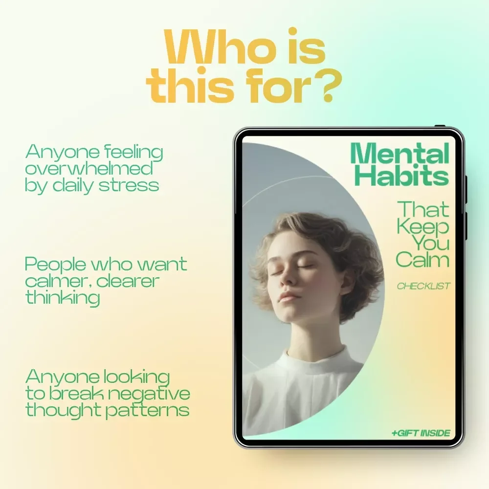 Mental Habits That Keep You Calm – Printable Checklist for Mental Habits That Reduce Stress, Mindset Reset Guide, Daily Calm Routine Tool