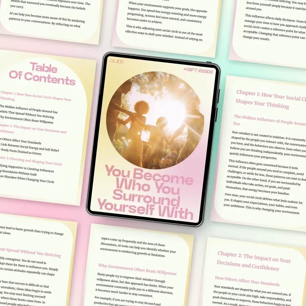 You Become Who You Surround Yourself With – A Powerful Guide on how social circle influences mindset, Confidence, Decisions & Personal Growth (Digital Download, Self-Improvement eBook)