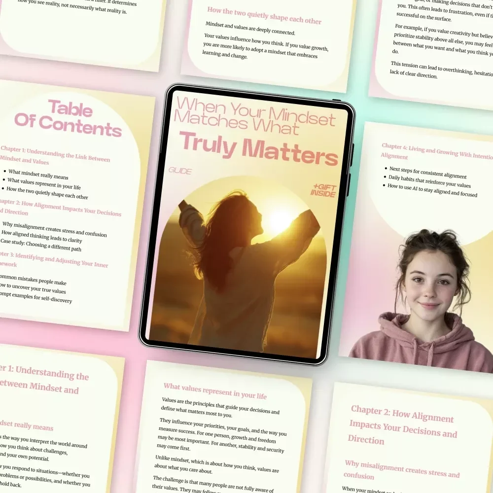 When Your Mindset Matches What Truly Matters – A Transformational Guide on How Mindset Connects with Values for Clarity, Purpose, and Intentional Living