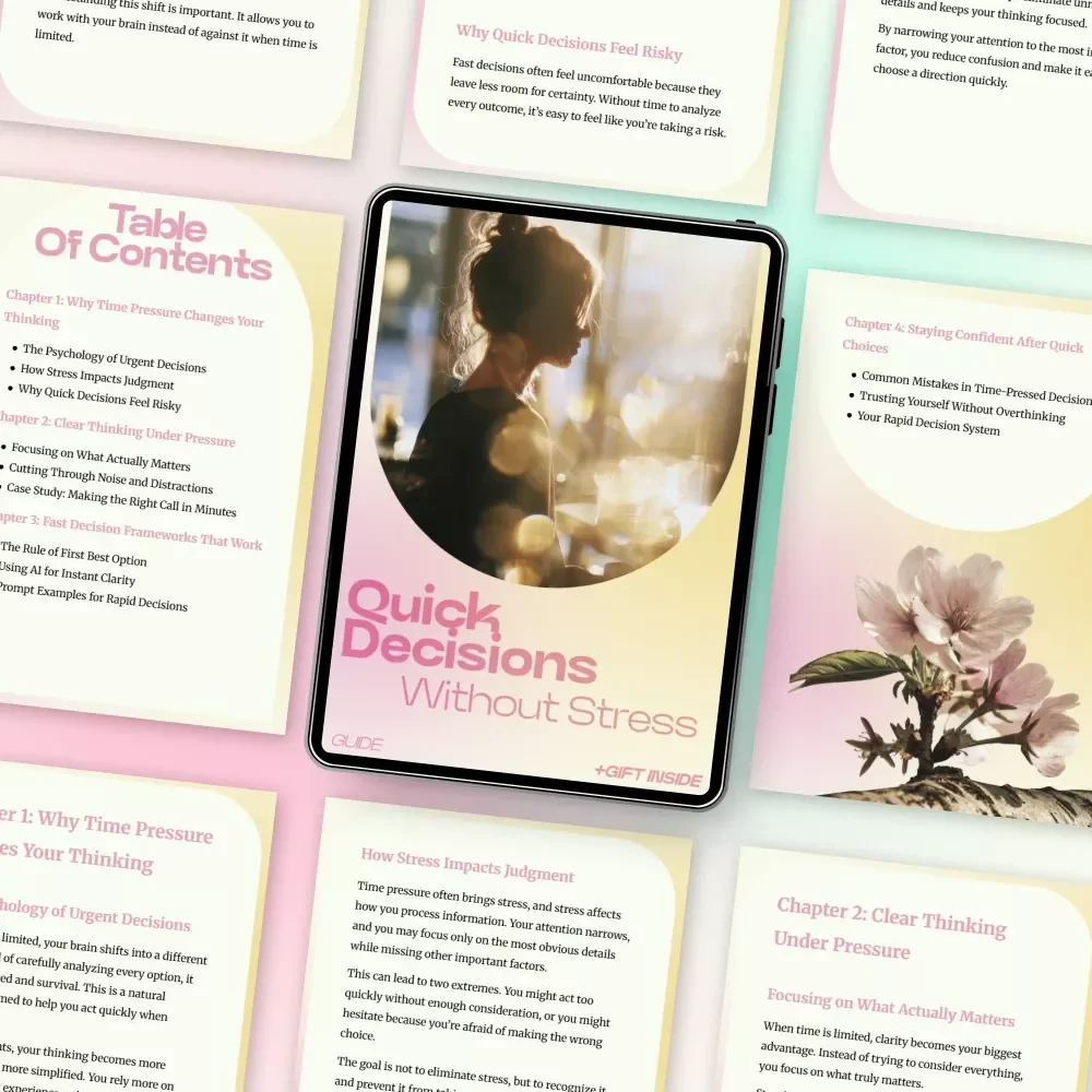 Quick Decisions Without Stress – Guide for Decision Making When You Have No Time | Fast Thinking Frameworks & Instant Clarity eBook