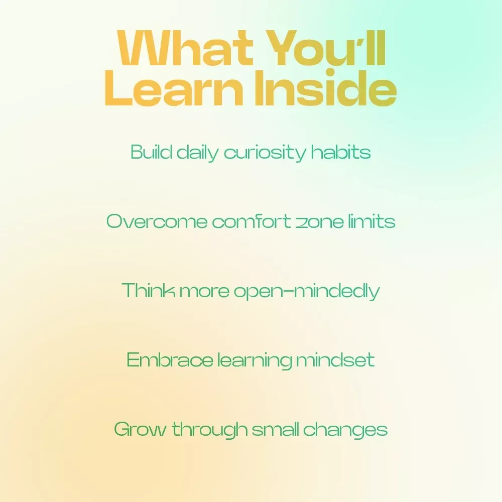 Choose Curiosity Over Comfort Checklist – A Practical Guide on how to stay curious instead of comfortable, Build a Growth Mindset & Embrace Learning Daily