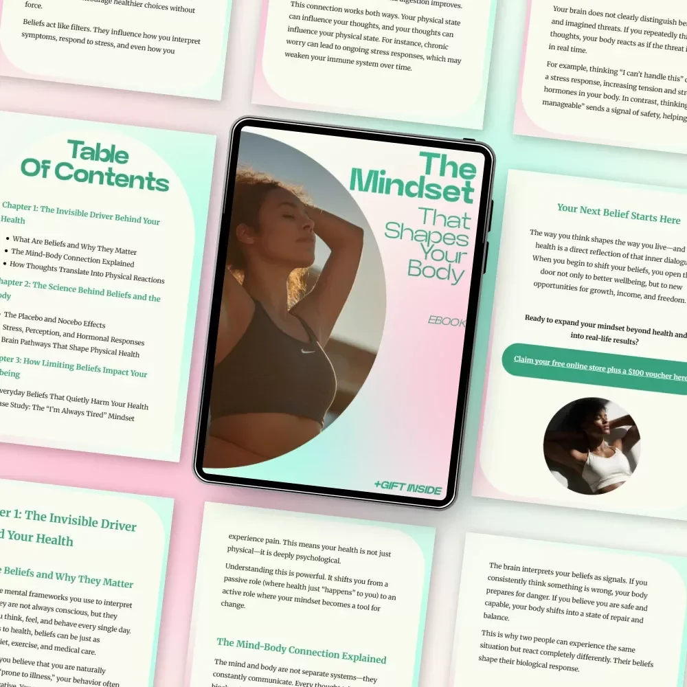 The Mindset That Shapes Your Body | How Beliefs Affect Health eBook, Mind-Body Connection Guide, Wellness Mindset Reset, Digital Download