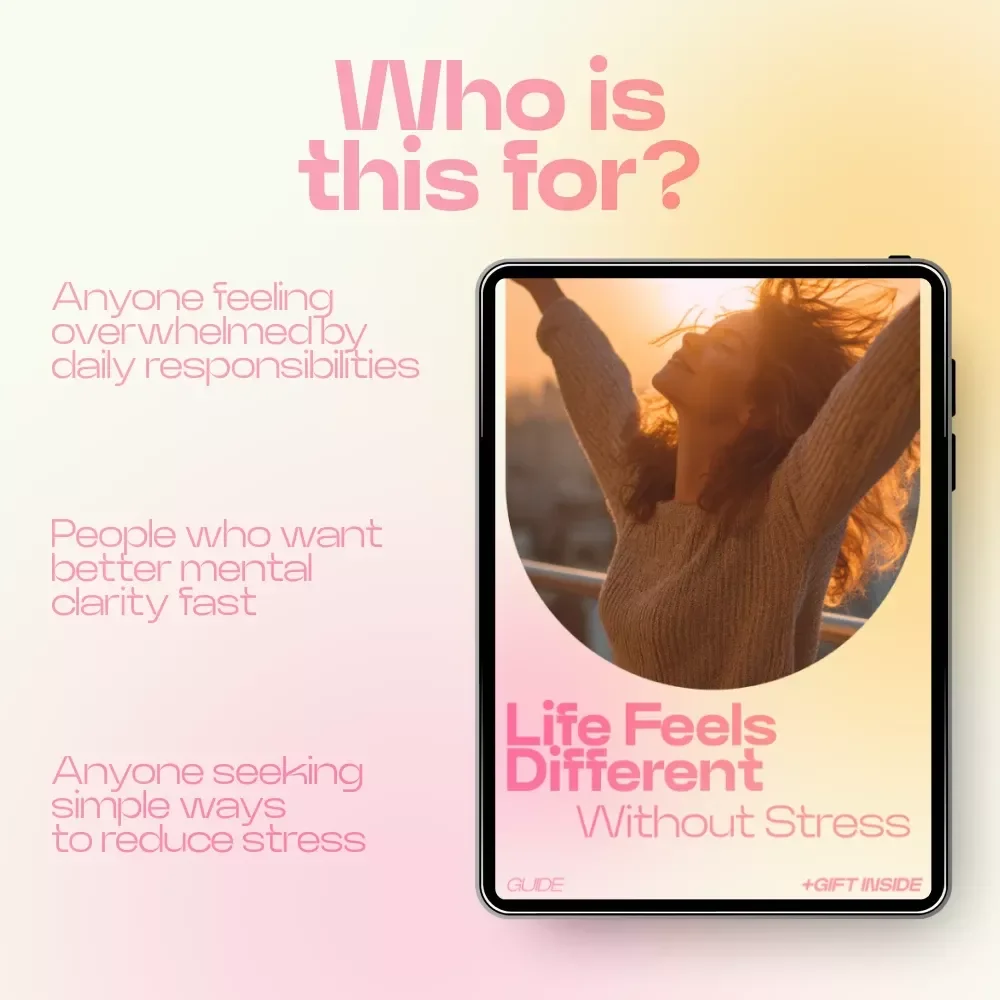 Life Feels Different Without Stress Guide – why freedom from stress matters, Digital eBook for Calm Living, Burnout Recovery & Mind Clarity
