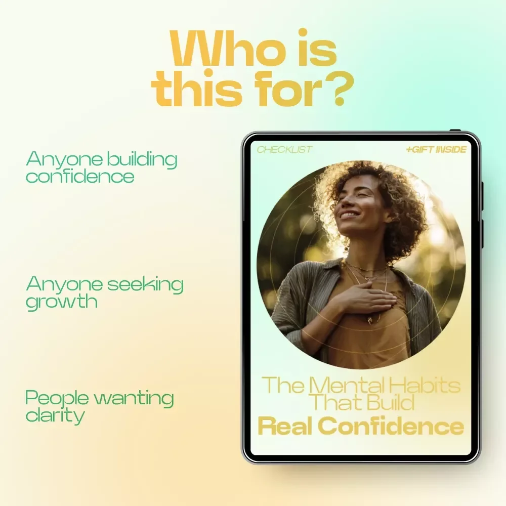 The Mental Habits That Build Real Confidence Checklist – Daily Mindset Reset, Mental Habits That Influence Confidence, Self Growth Printable, Confidence Builder Guide