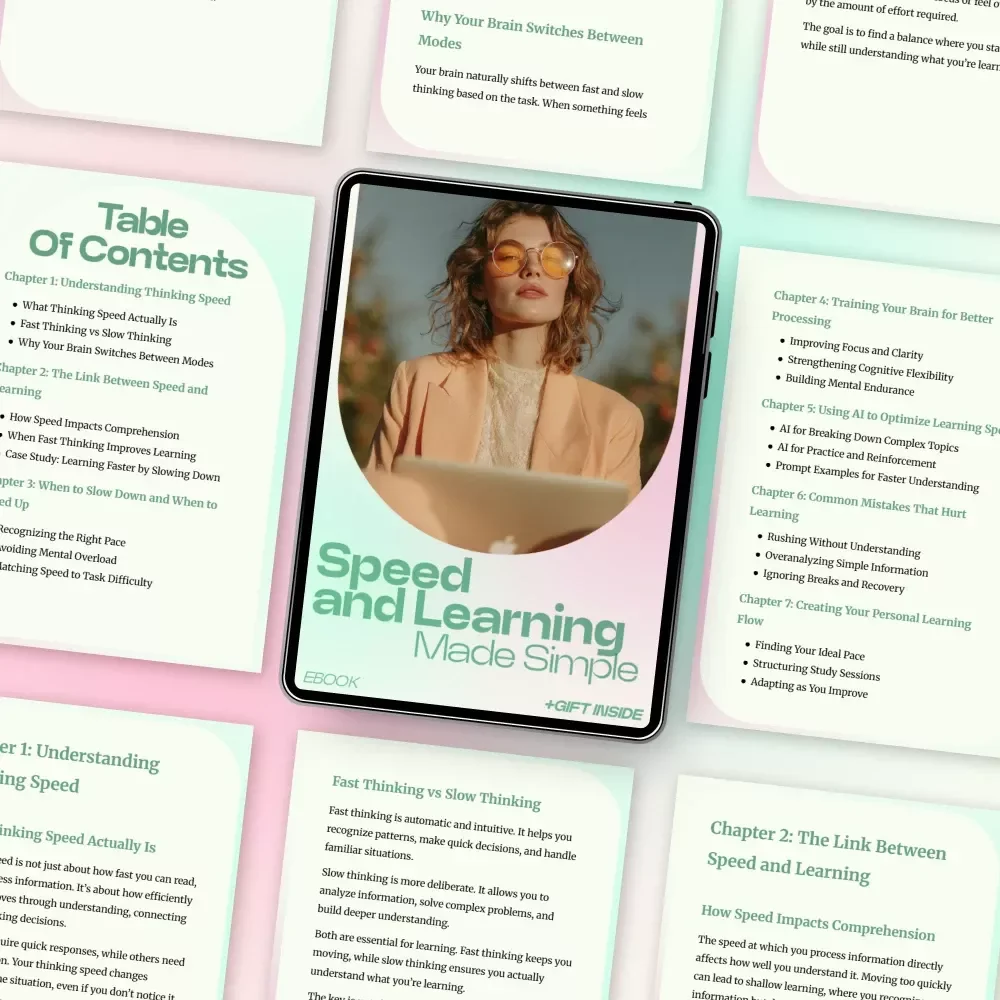 Speed and Learning Made Simple – How Thinking Speed Affects Learning Guide, Brain Training eBook, Study Skills, Cognitive Processing & Focus Improvement Digital Download