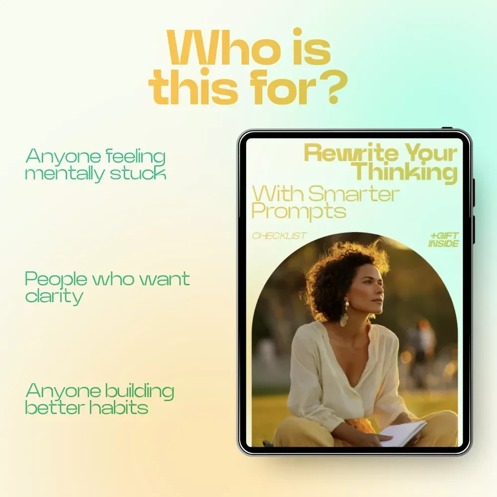 Rewrite Your Thinking With Smarter Prompts – AI Prompts for Belief Checking Checklist, Mindset Reset Guide, Self Growth Digital Download