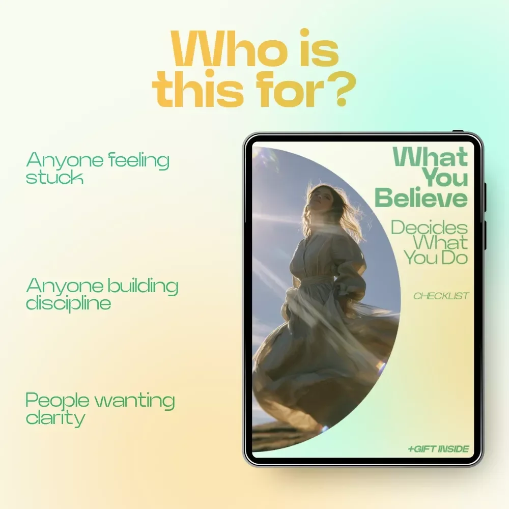 What You Believe Decides What You Do – Checklist for Understanding How Beliefs Affect Daily Decisions, Mindset Reset Guide, Productivity & Self-Growth Digital Download