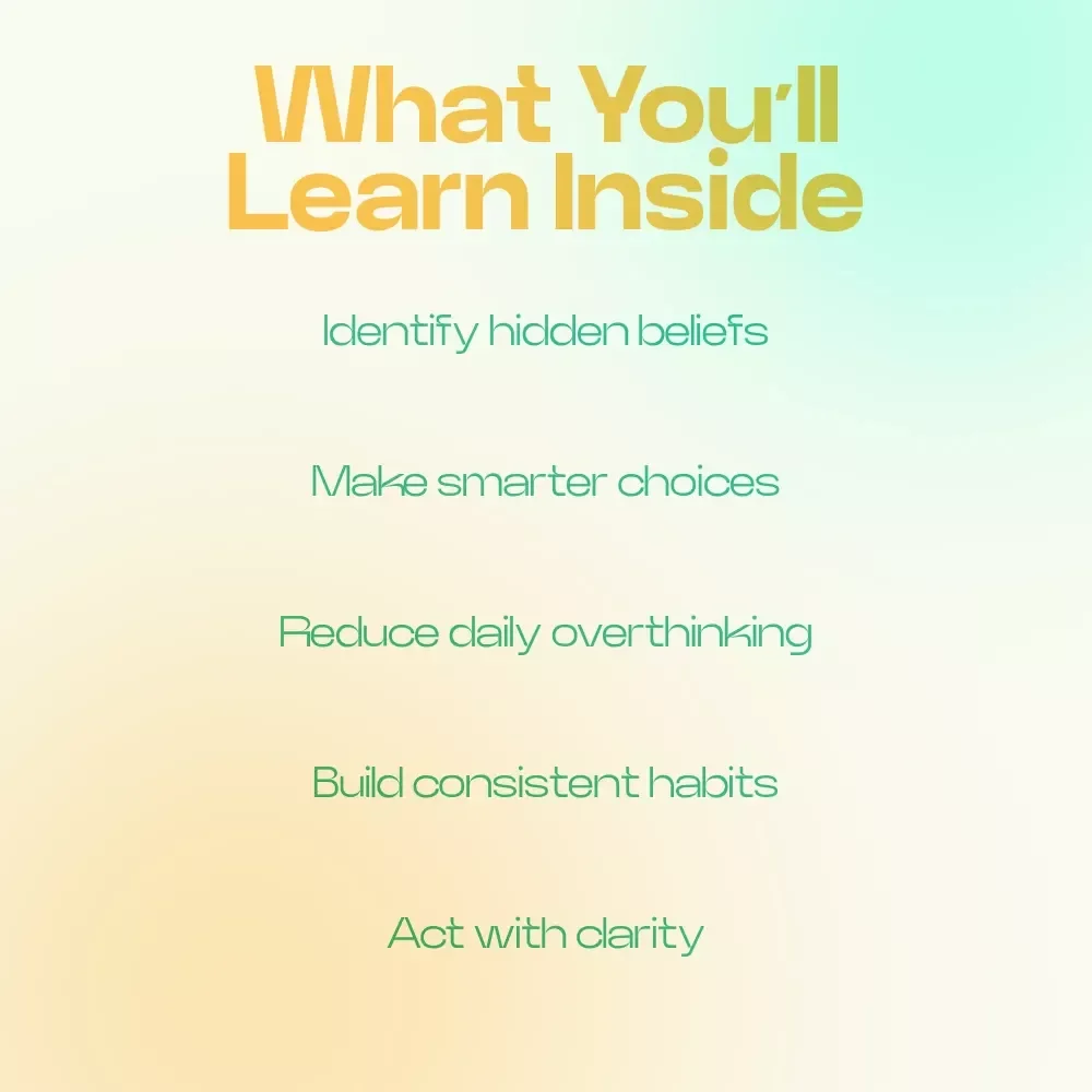 What You Believe Decides What You Do – Checklist for Understanding How Beliefs Affect Daily Decisions, Mindset Reset Guide, Productivity & Self-Growth Digital Download