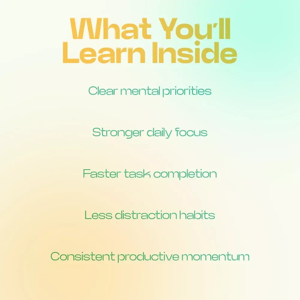 The Thinking Habits of Highly Focused People – Printable Checklist for Building Powerful Thinking Patterns That Improve Focus, Productivity & Deep Work Mindset