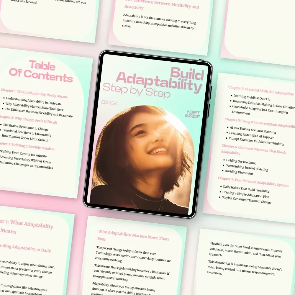 Build Adaptability Step by Step | How to Develop Adaptability eBook Guide for Personal Growth, Resilience & Life Skills