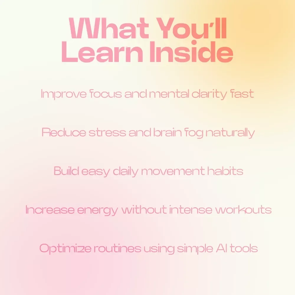 Move Your Body Boost Your Brain – Guide on how movement affects brain health, Mental Clarity, Focus & Daily Movement Habits Digital Download