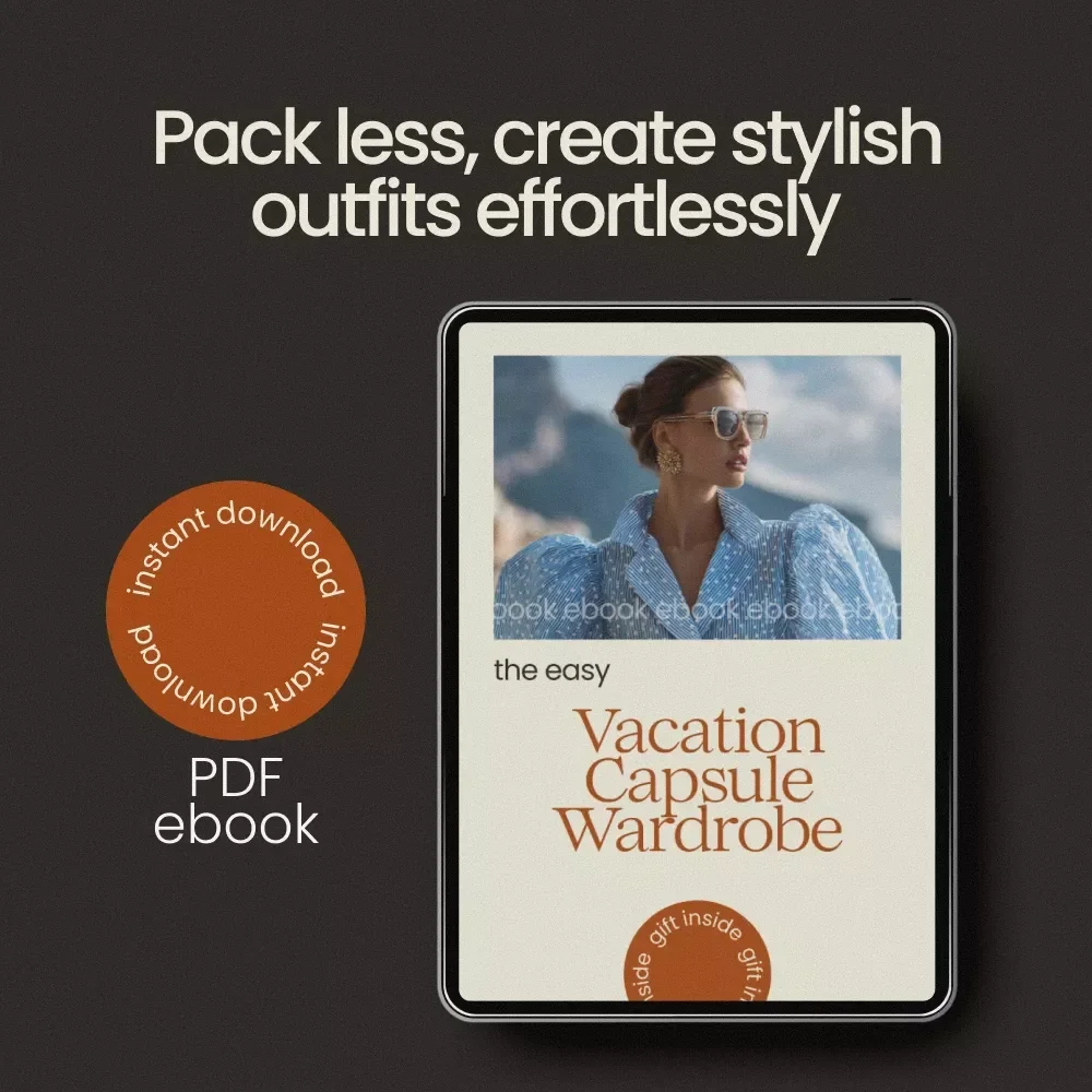 The Easy Vacation Capsule Wardrobe – Travel Packing Guide, Minimalist vacation capsule wardrobe eBook, Mix & Match Outfit Planner, Smart Packing Checklist