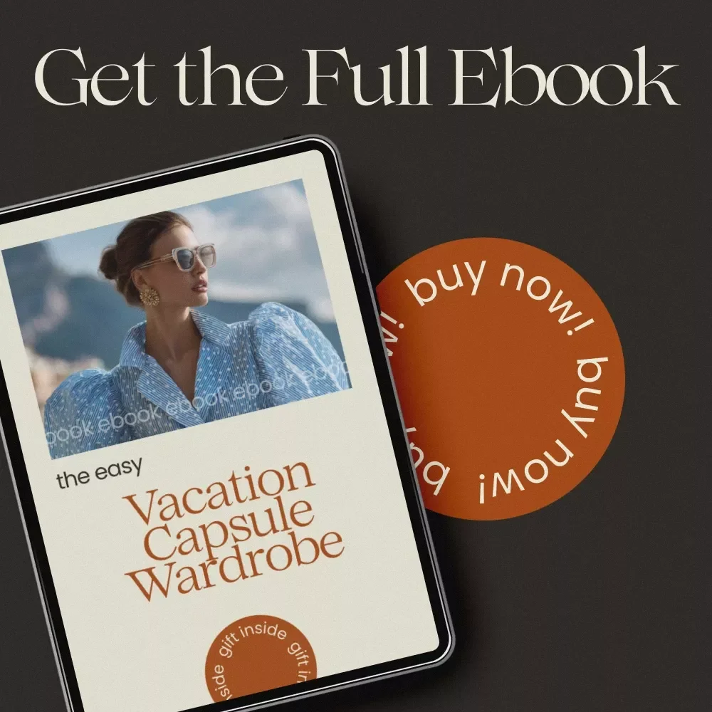The Easy Vacation Capsule Wardrobe – Travel Packing Guide, Minimalist vacation capsule wardrobe eBook, Mix & Match Outfit Planner, Smart Packing Checklist