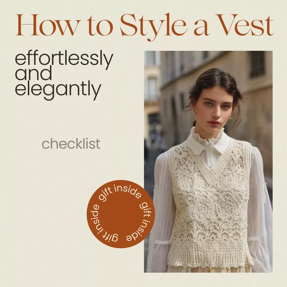 How to Style a Vest Effortlessly and Elegantly – Chic Vest Outfit Ideas for Women Checklist, Capsule Wardrobe Styling Guide, Modern Fashion PDF Download