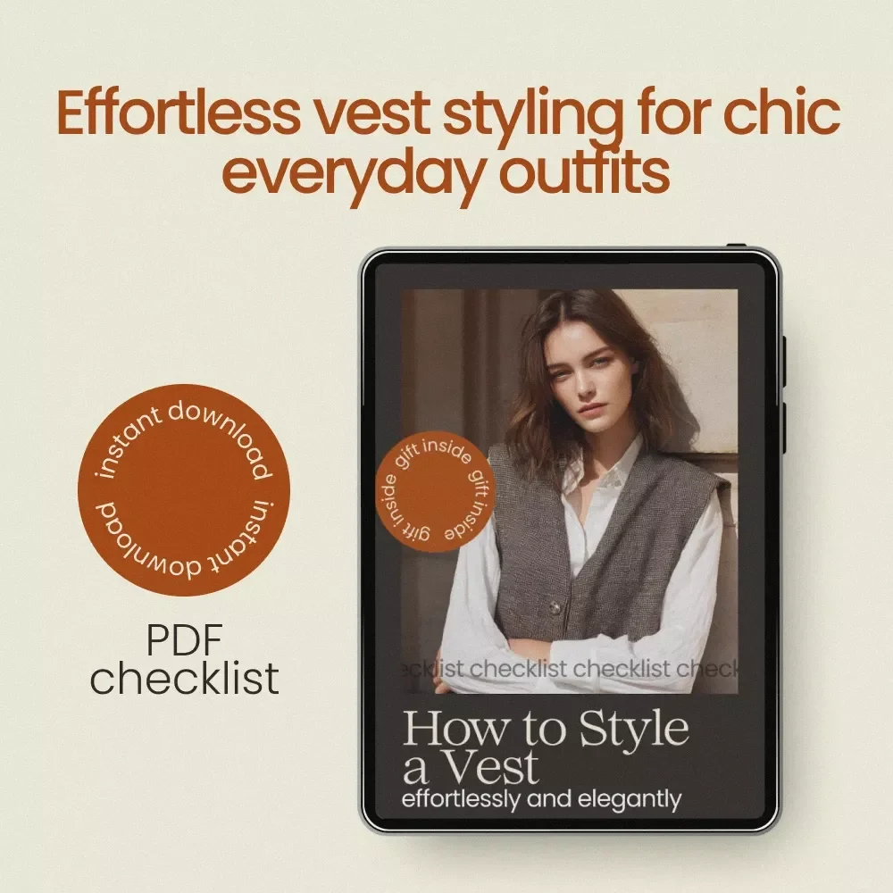 How to Style a Vest Effortlessly and Elegantly – Chic Vest Outfit Ideas for Women Checklist, Capsule Wardrobe Styling Guide, Modern Fashion PDF Download