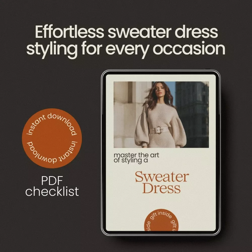 Master the Art of Styling a Sweater Dress – How to Style a Sweater Dress Checklist, Outfit Guide, Capsule Wardrobe Styling Tips, Digital Download