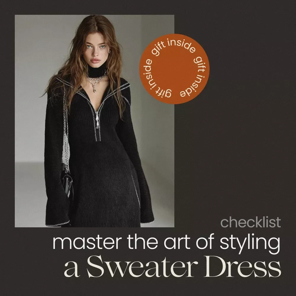 Master the Art of Styling a Sweater Dress – How to Style a Sweater Dress Checklist, Outfit Guide, Capsule Wardrobe Styling Tips, Digital Download