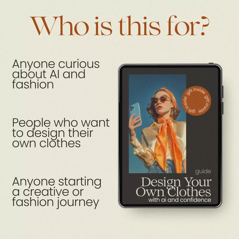 Design Your Own Clothes with AI and Confidence – Complete Guide Using ai fashion design tools to create your own clothes for Beginners & Creators | Digital Download eBook