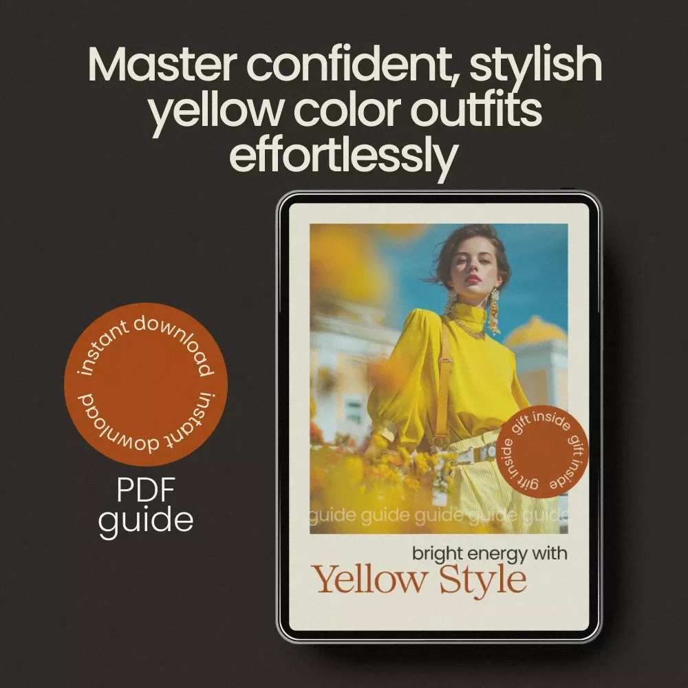 Bright Energy With Yellow Style Guide for Yellow Color Outfits | Digital Fashion eBook, Outfit Styling Tips, Color Confidence & AI Styling Workbook