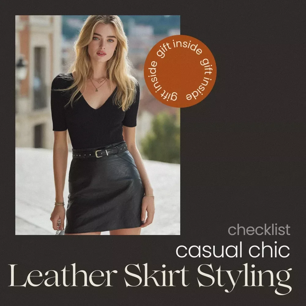 Casual Chic Leather Skirt Styling Checklist for Effortless Leather Skirt Outfits Casual Looks | Everyday Style Guide Digital Download