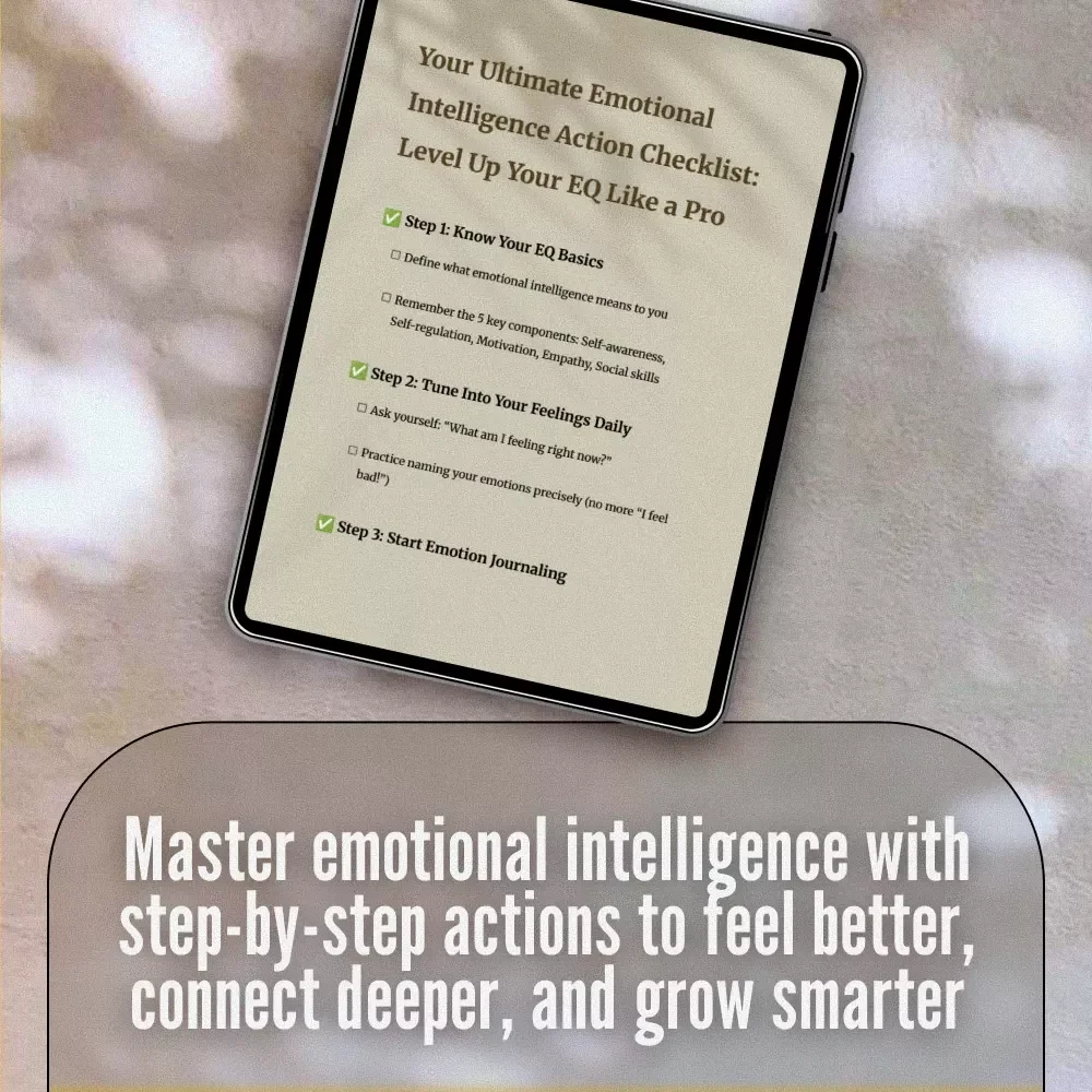 Your Ultimate Emotional Intelligence Action Checklist: Level Up Your EQ Like a Pro | EQ Growth Guide | Emotional Intelligence How to Develop | Printable PDF