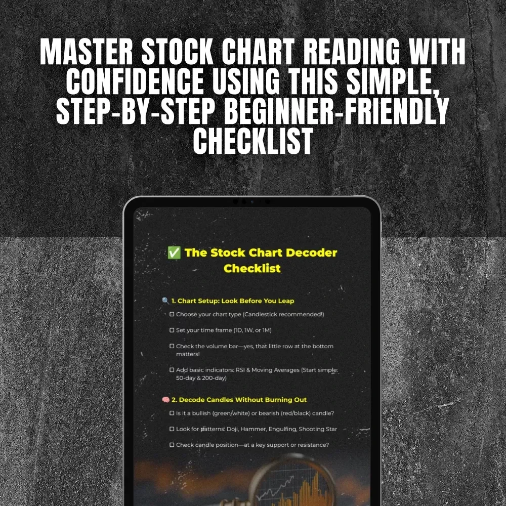 The Stock Chart Decoder Checklist | How to Read Stock Charts Guide | Digital Download for Beginners & Traders