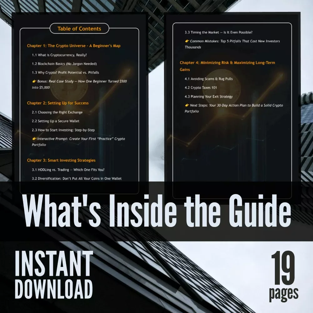 Crypto Compass: Your Essential Guide to Profitable & Safe Investing in Digital Assets | Crypto Investment 101: Maximize Profits & Minimize Risks! | Digital Download eBook & Checklist for Beginners