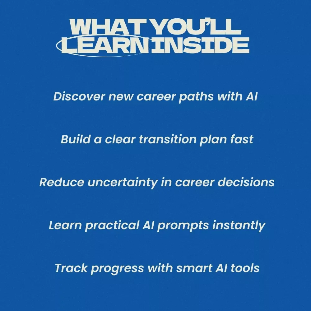 Reinvent Your Career With AI – AI Tools for Career Change Planning Guide, Career Transition Workbook, Digital Download for Smart Career Shifts