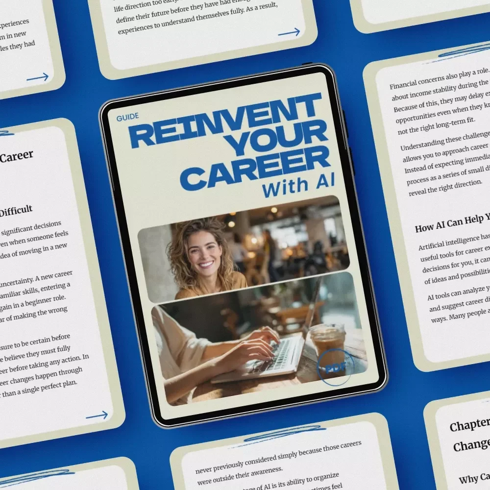 Reinvent Your Career With AI – AI Tools for Career Change Planning Guide, Career Transition Workbook, Digital Download for Smart Career Shifts