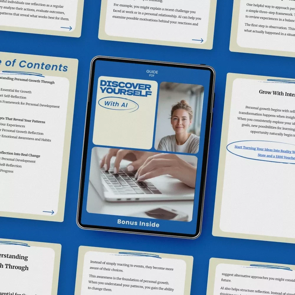 Discover Yourself With AI – Powerful Guide with AI Prompts for Personal Growth Reflection, Self-Discovery Workbook, Reflection System & Habit Awareness Tool