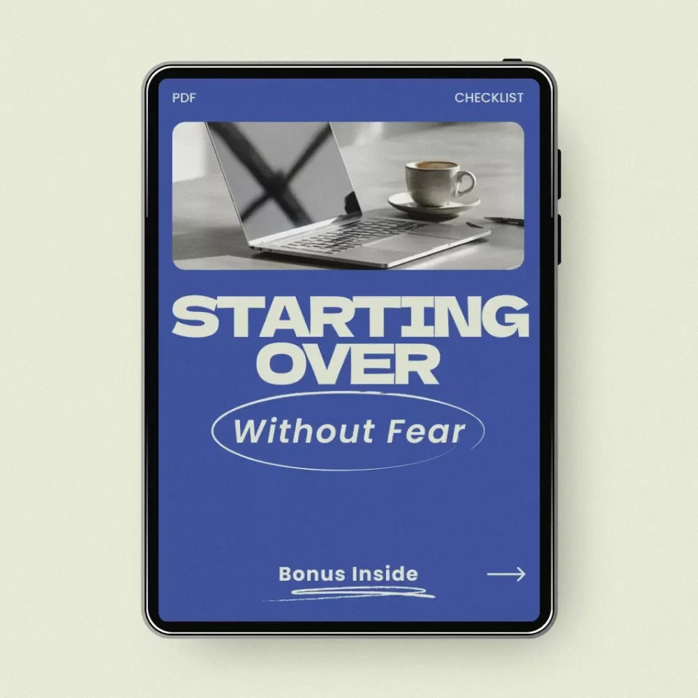 Starting Over Without Fear Checklist – Overcome Fear of Change When Starting Over in Life, Life Reset Guide, Personal Growth Planner, Mindset Shift Workbook