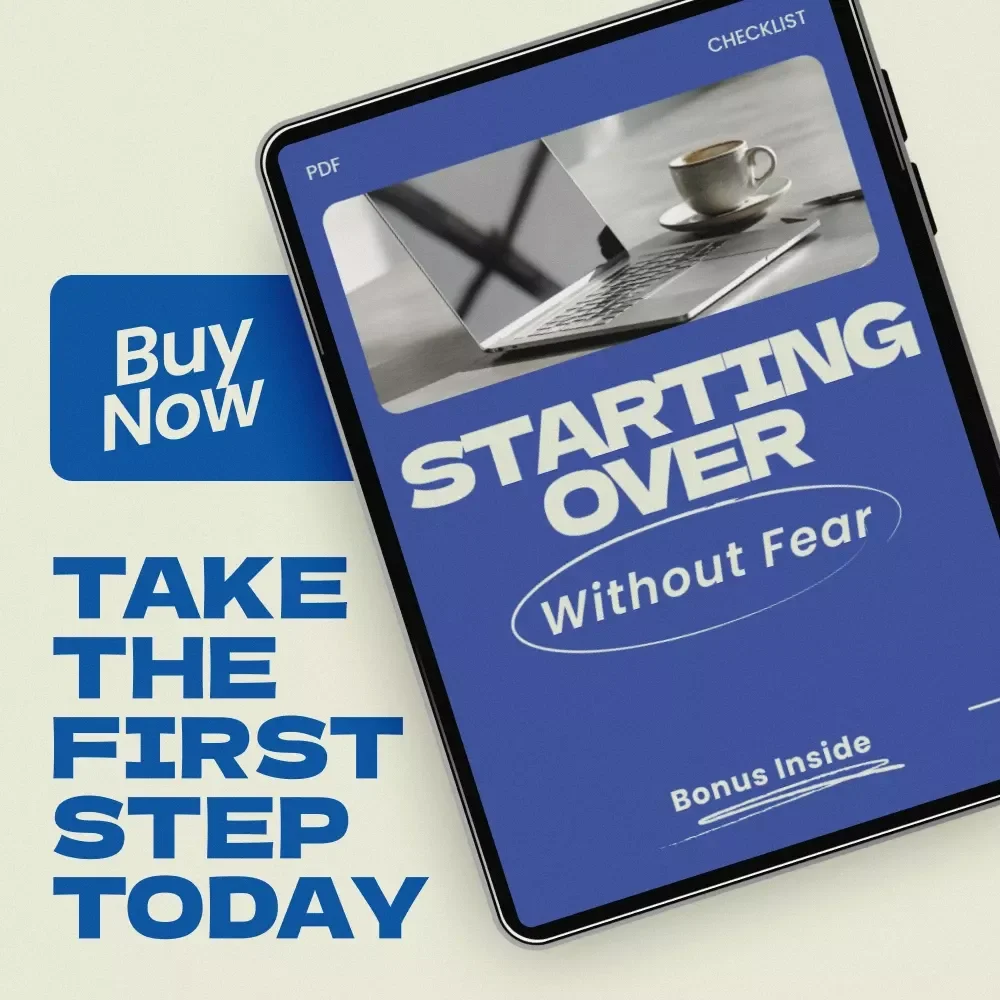 Starting Over Without Fear Checklist – Overcome Fear of Change When Starting Over in Life, Life Reset Guide, Personal Growth Planner, Mindset Shift Workbook