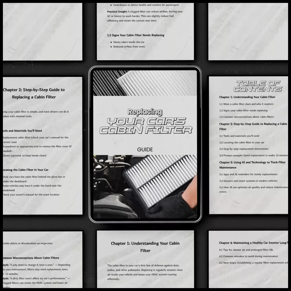 Replacing Your Car’s Cabin Filter – Easy DIY Guide | how to replace cabin filter Step-by-Step eBook for Beginners & Car Owners