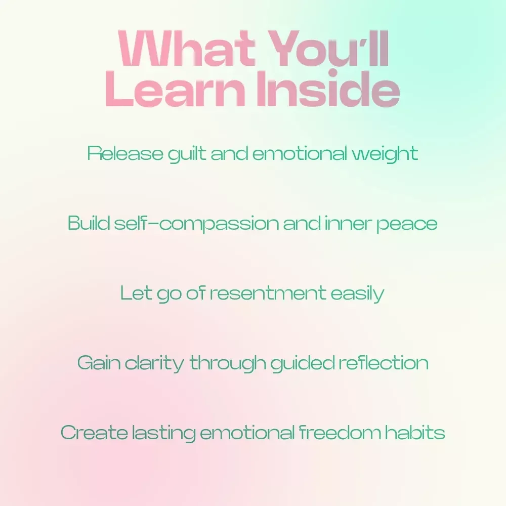 Let Go and Move Forward With a Lighter Heart – eBook Guide on how to forgive yourself and others, Emotional Healing & Letting Go Workbook