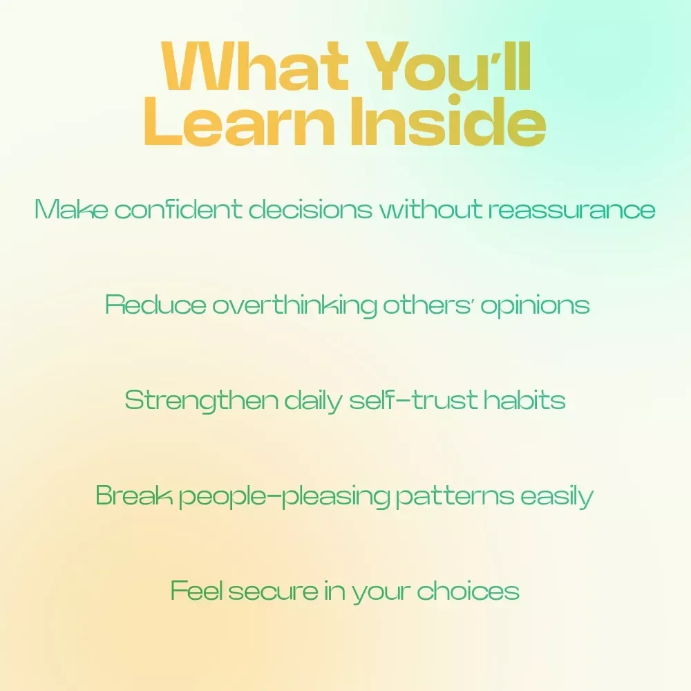 Stop Chasing Approval Start Trusting Yourself Checklist – Letting Go of the Need for External Validation, Build Confidence & Self Trust Digital Download
