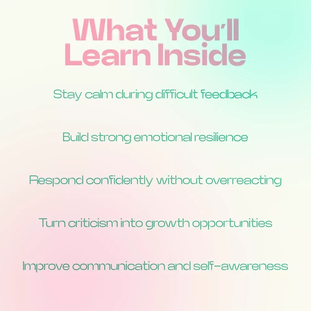 Stay Grounded and Turn Criticism Into Your Advantage – How to Handle Criticism Without Taking It Personally eBook Guide, Emotional Resilience & Confidence Builder