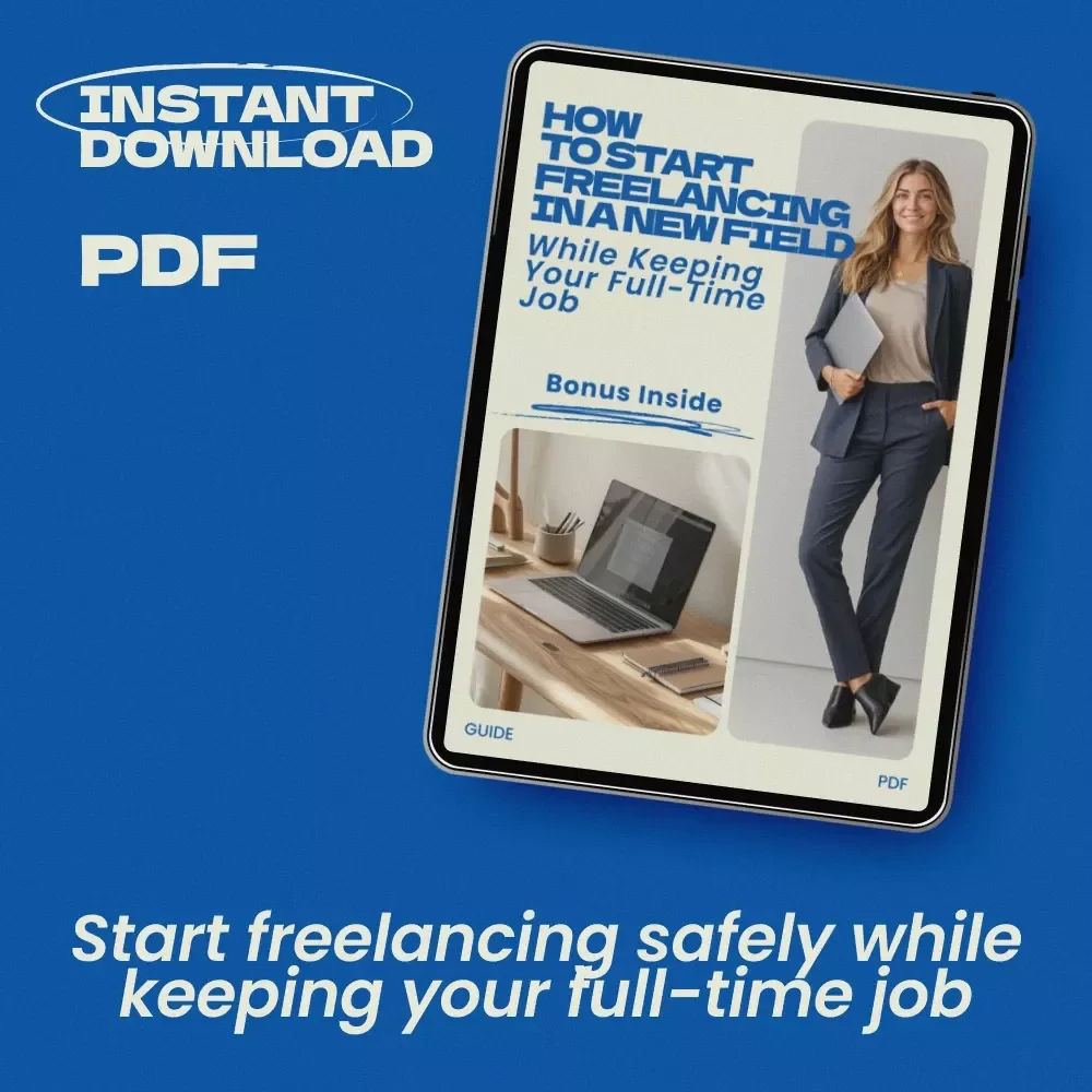 How to Start Freelancing in a New Field While Keeping Your Full-Time Job – Complete Beginner’s Guide on how to freelance in a new field while working full time, Side Hustle Blueprint & Career Transition eBook