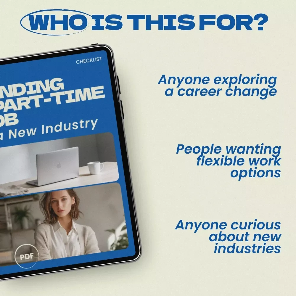 Landing a Part-Time Job in a New Industry Checklist – how to find a part time job in a new industry first, Career Change Guide, Printable Digital Download