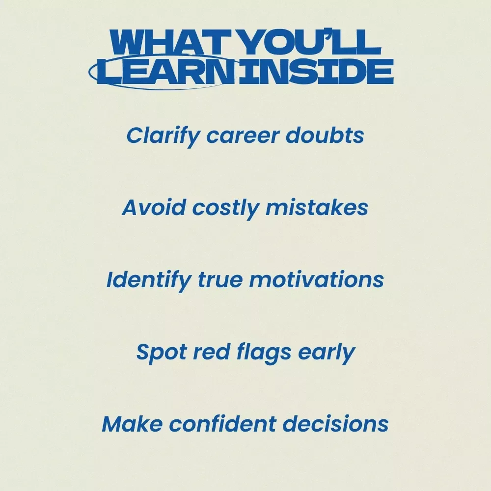 Knowing If Changing Careers Is a Mistake – eBook Guide | How to Know If You Are Making a Mistake Changing Careers | Career Decision Workbook & Self-Reflection Tool