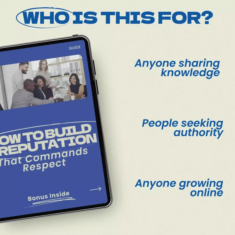 How to Build a Reputation That Commands Respect | Guide on how to develop a reputation as an expert, Personal Branding eBook, Authority Building Checklist, Digital Download